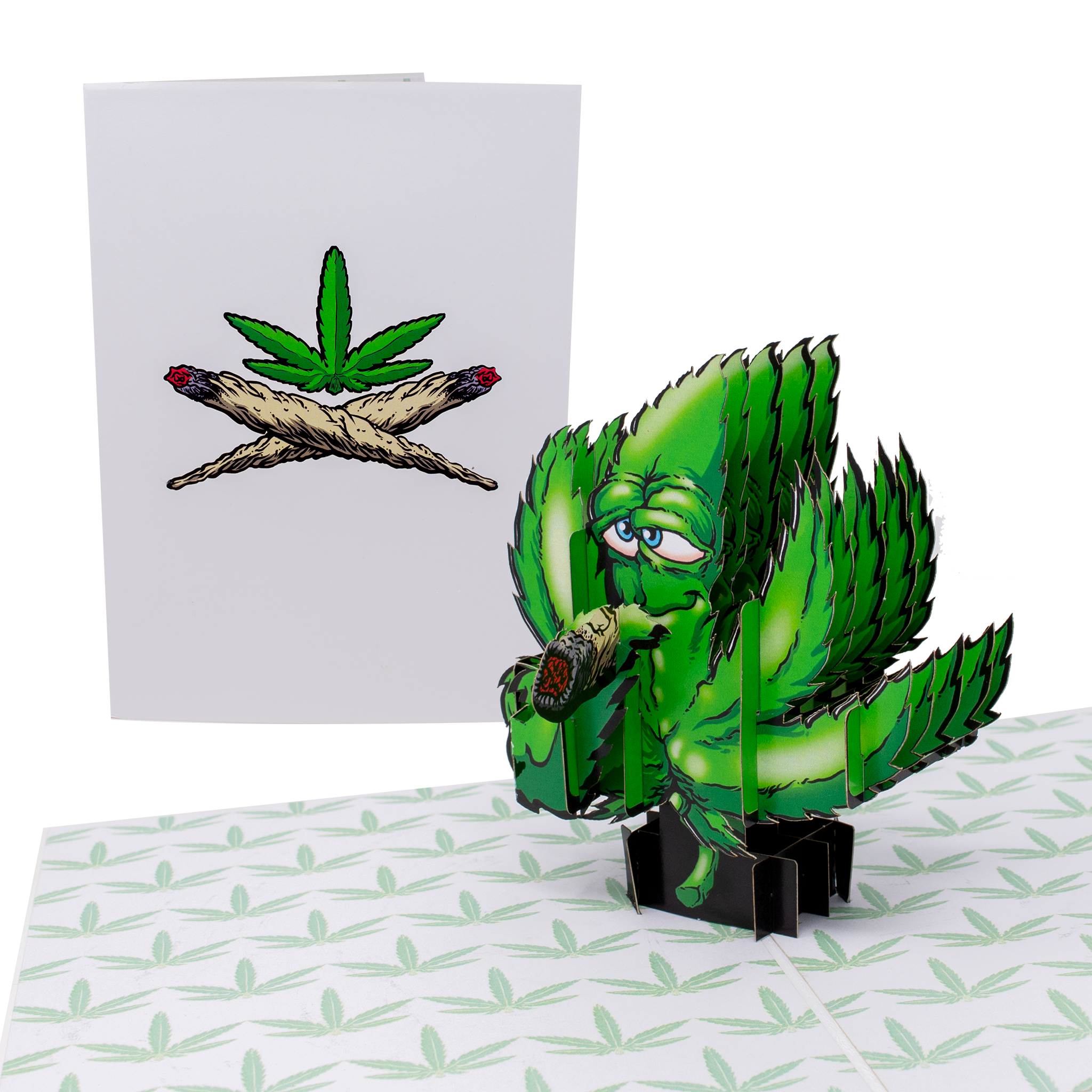 cartoon weed leaf smoking
